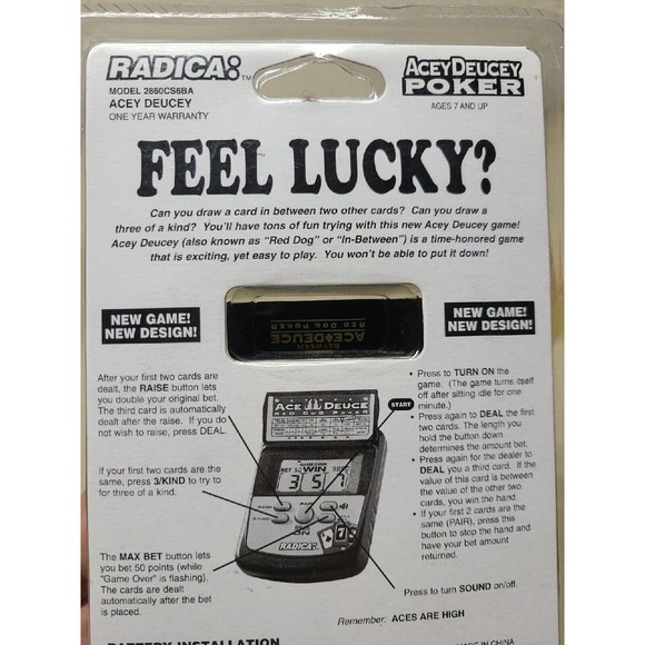 NEW Radica Electronic Handheld Acey Deucey Poker 2860 CS6BA Toy Game Deuce - Picture 3 of 5